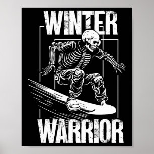 Poster Winter Warrier Snowboard Skeleton Snowboarder