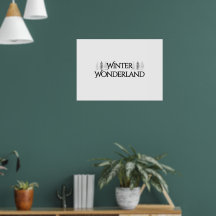 Winter Wonderland – Elegant Text and Pine Trees