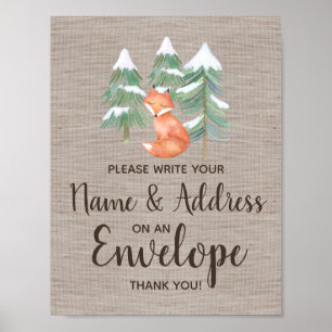Poster Winter Woodland Fox Adresse Un Enveloppe Signal