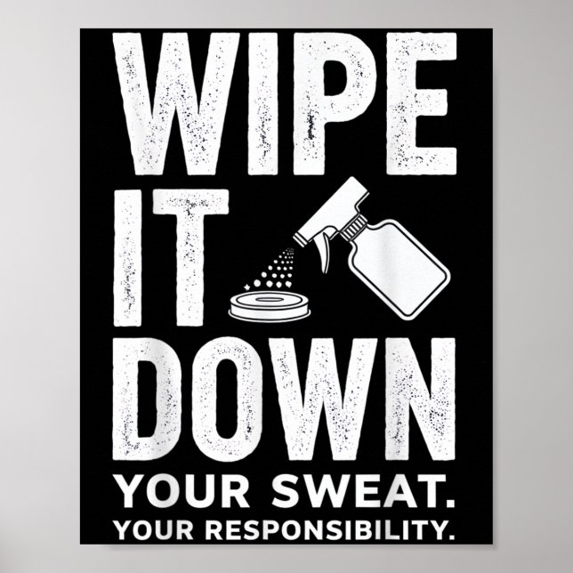 Poster Wipe It Down Fitness Motivation Art  (Devant)