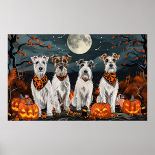 Poster Wirefox Terrier Halloween Éffrayant