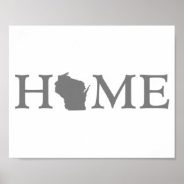 Poster Wisconsin Accueil État Word Art