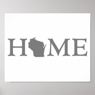 Poster Wisconsin Accueil État Word Art