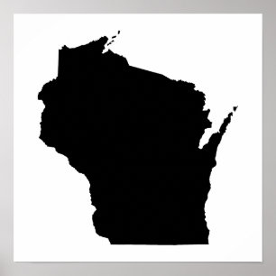 Poster Wisconsin en noir