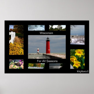 Poster Wisconsin Pour Toutes Les Saisons