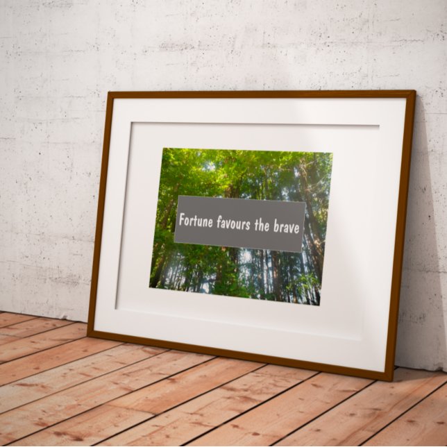 Poster Wisdom Fortune privilégie l'affiche du dicton brav (Créateur téléchargé)