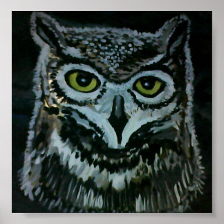 Poster Wise Owl à la nuit