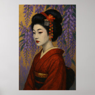 Poster Wisteria geisha girl