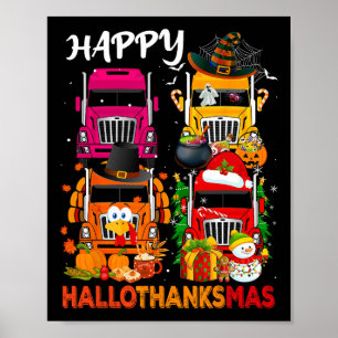 Poster Witch Turkey Père Noël Trucks Truckers Hallothan h