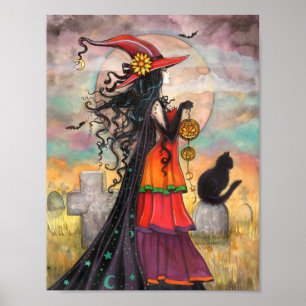 Poster Witch Way Halloween Imaginaire Art gothique