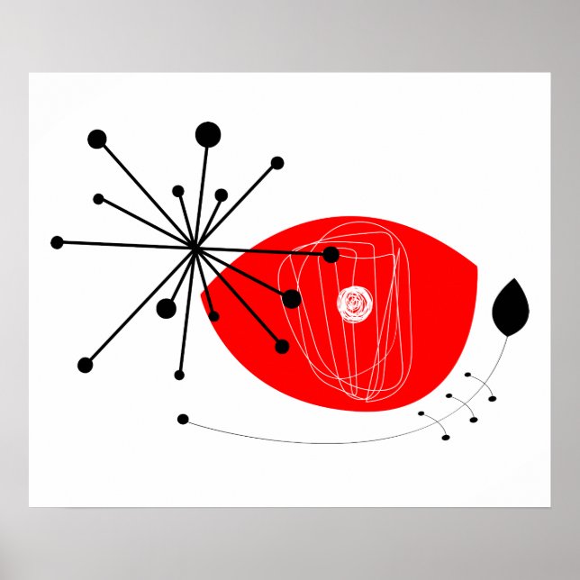 Poster with abstract modern print  (Vorne)