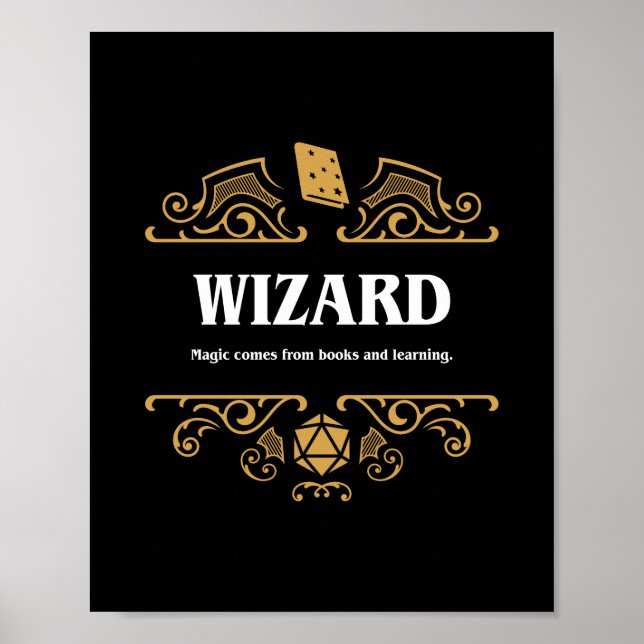 Poster Wizard Classe Tablett Jeu RPG (Devant)