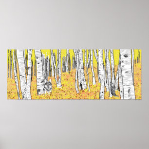 Poster Wolf dans Bois d'automne