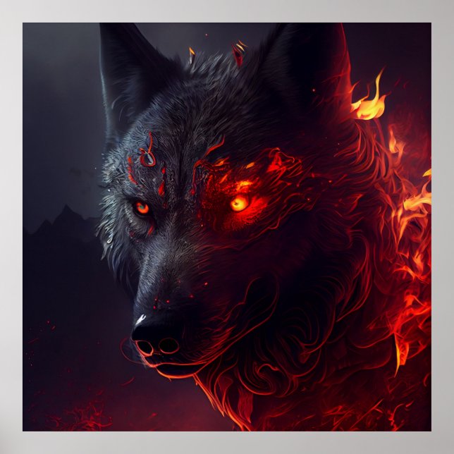 Poster Wolf Fire (Devant)