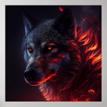 Poster Wolf Fire