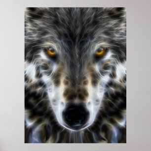 Poster Wolf Portrait graphique inspiré