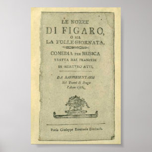 Poster Wolfgang Amadeus Mozart Oper Le nozze di Figaro