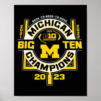 Poster Wolverines Big Ten Champs 2023 Football 2021-2023