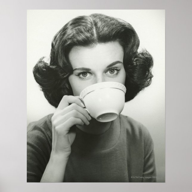 Poster Woman drinking (Devant)
