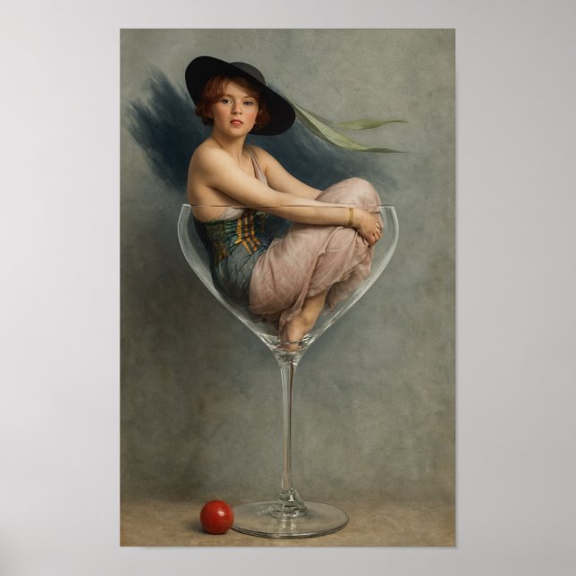 Poster Woman In Martini Glass (Devant)