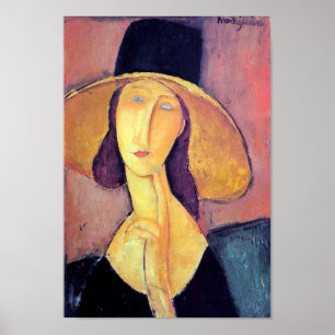 Poster Woman with Large Hat, Modigliani