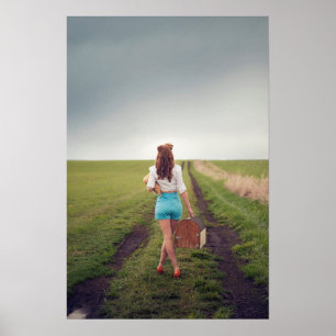Poster "Women & Weather" Model On A Dirt Road Photography