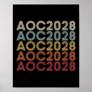 Poster Womens Aoc 2028 A.o.c. 2028 Pour Président Aoc 28 