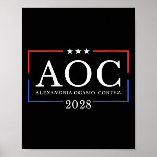 Poster Womens Aoc For President 2028 Simple Sign For Wome