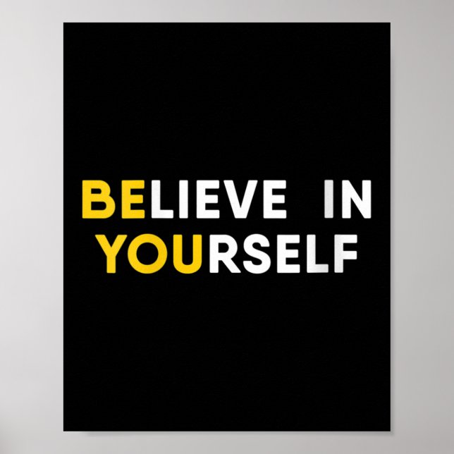 Poster Womens Believe In Yourself Motivation Quote V-neck (Devant)