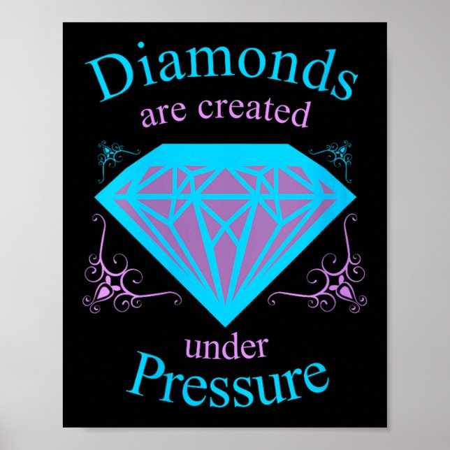 Poster Womens Diamonds Are D Under Pressure - Motivationa (Devant)