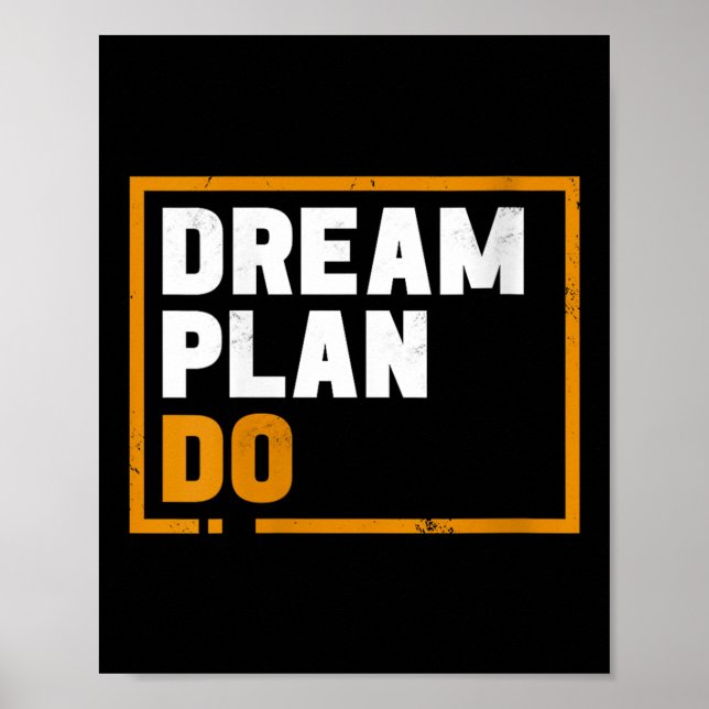 Poster Womens Dream Plan Do - Insrational Quote Motivatio (Devant)