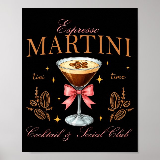 Poster Womens Espresso Martini Social Club Drinking Tai  (Devant)