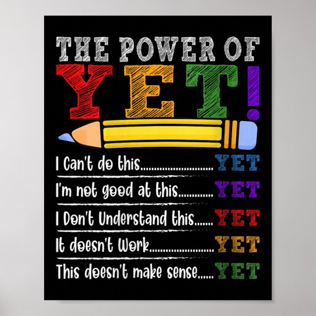 Poster Womens Growth Mindset Teacher Motivational Sitive  (Devant)