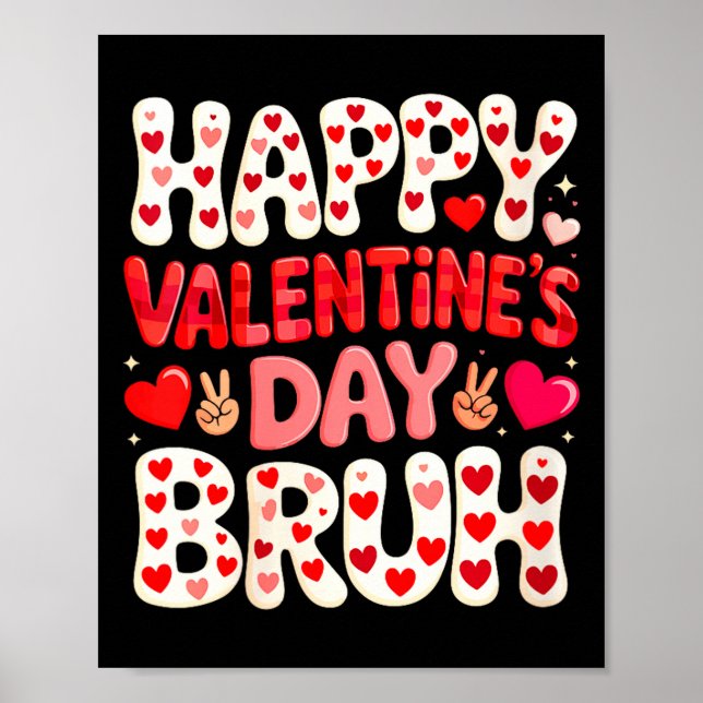 Poster Women's Happy Valentine's Day Hearts Matching Kids (Devant)