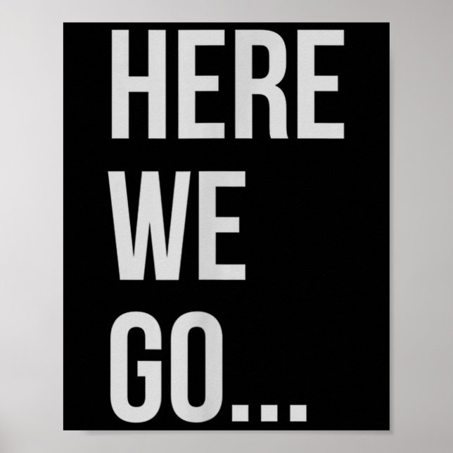 Poster Womens Here We Go Xl Heather Blue  (Devant)