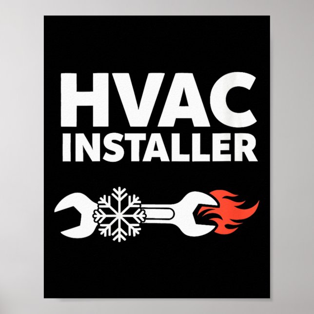 Poster Womens Hvac Installer Funny Hvac Tech Technician F (Devant)