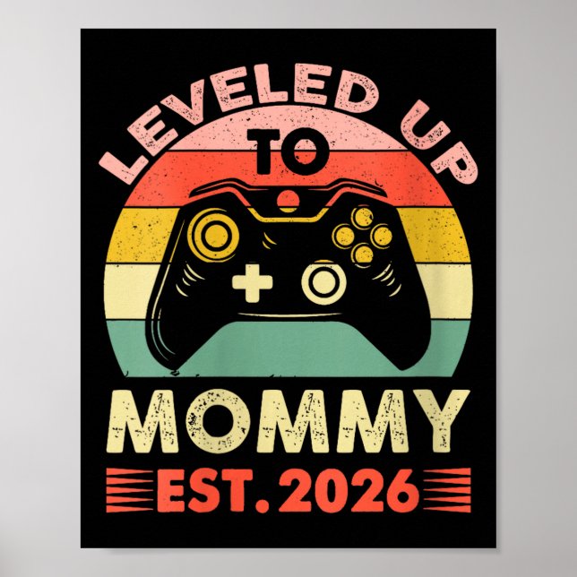 Poster Womens Leveling Up To Mommy 2026 First Time Mom 20 (Devant)