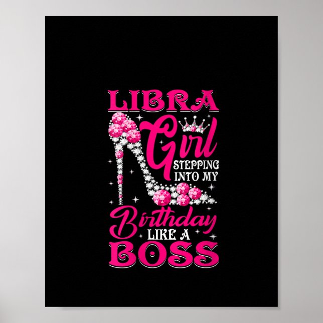 Poster Womens Libra Girl Into My Birthday high h (Devant)