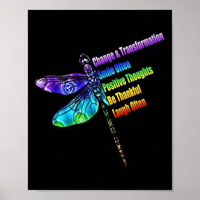 Poster Womens Motivational Insration Gift Dragonfly  (Devant)