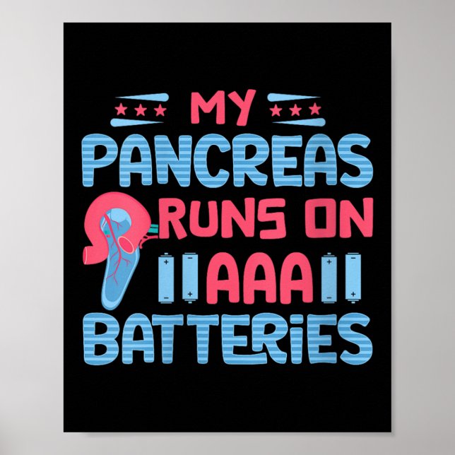 Poster Womens My Pancreas Fonctionne Sur Les Batteries Aa (Devant)