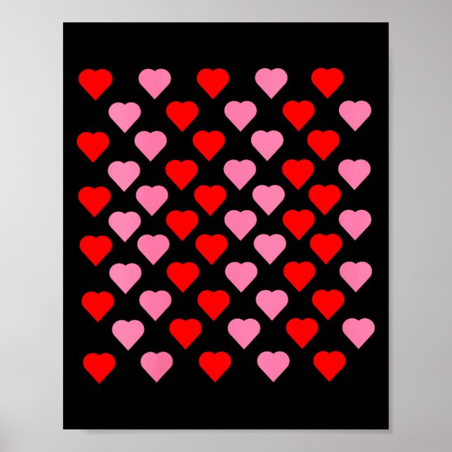 Poster Women's Nk And Red Hearts Lovers Funny Valentine’s (Devant)