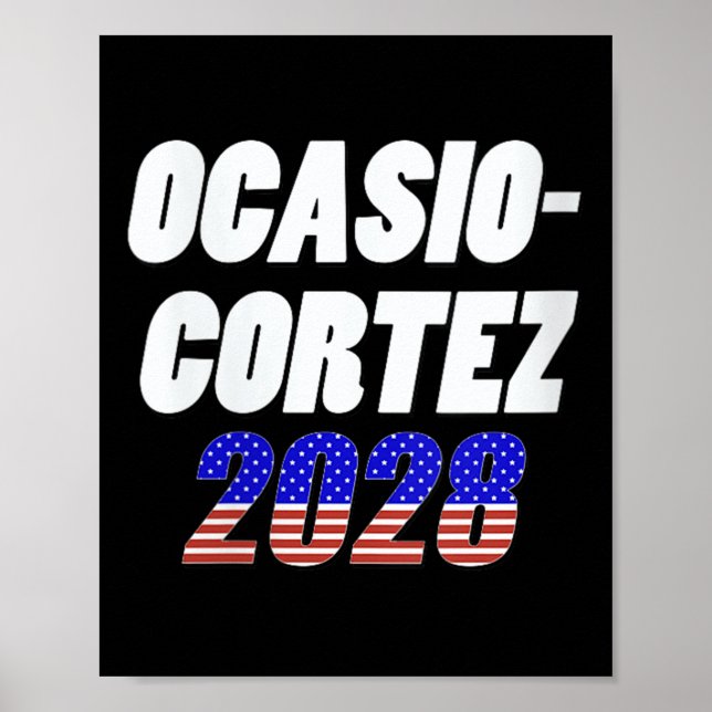 Poster Womens Ocasio-cortez 2028 - Aoc For President V-ne (Devant)