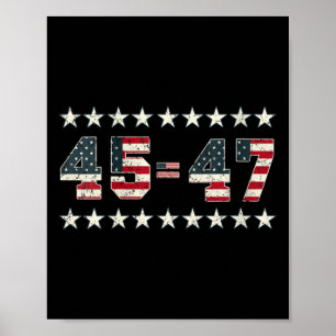 Poster Womens Pro Trump 2024 45th Potus 45=47 Président 2