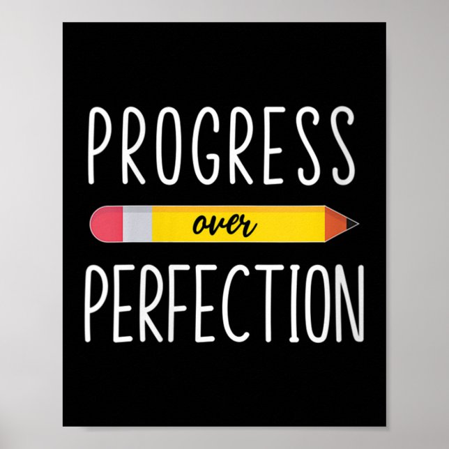 Poster Womens Progress Over Perfection Motivational Back  (Devant)