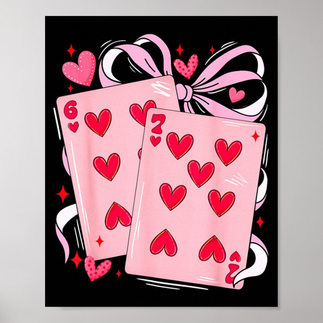 Poster Womens Retro Six Seven 67 Meme Valentines Day Play (Devant)