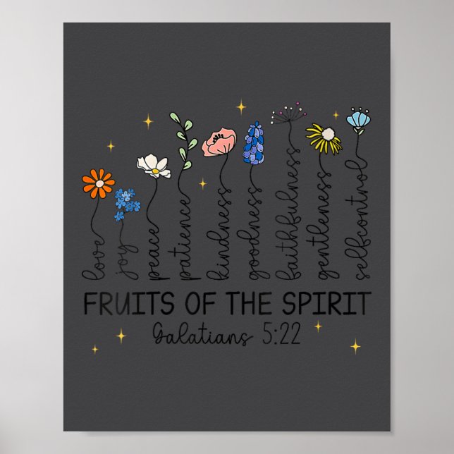 Poster Womens The Fruits Of The Srit Christian Wildflower (Devant)
