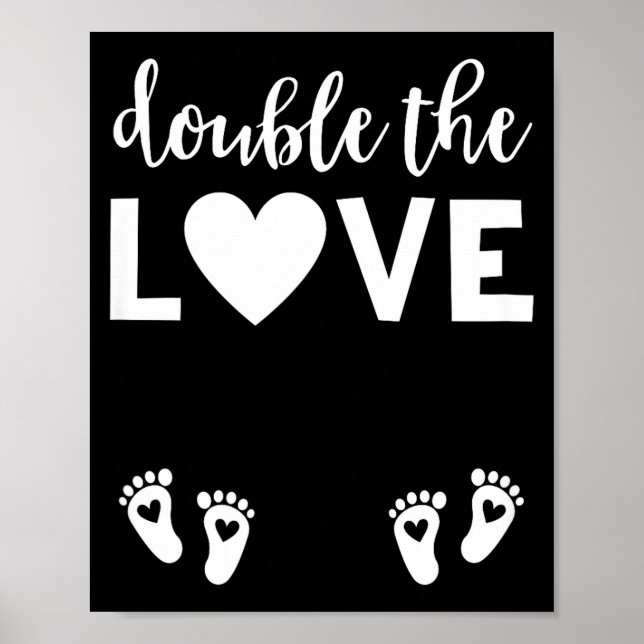 Poster Womens Valentines Day Twin Pregnancy Announcemen V (Devant)