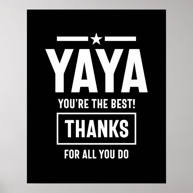 Poster Womens Yaya Vous êtes le meilleur cadeau Yia-Yia (Devant)