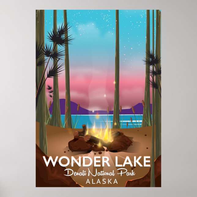 Poster Wonder Lake, parc national de Denali Alaska (Devant)