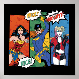 Poster Wonder Woman, Batgirl & Harley Quinn Holiday